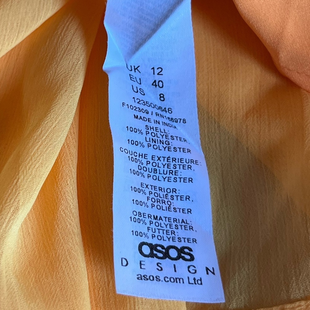 ASOS Bright Orange Sheer Over Slip Halter Maxi Dress - Picture 8 of 11